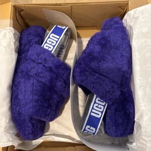 UGG Fluffy Purple Slides